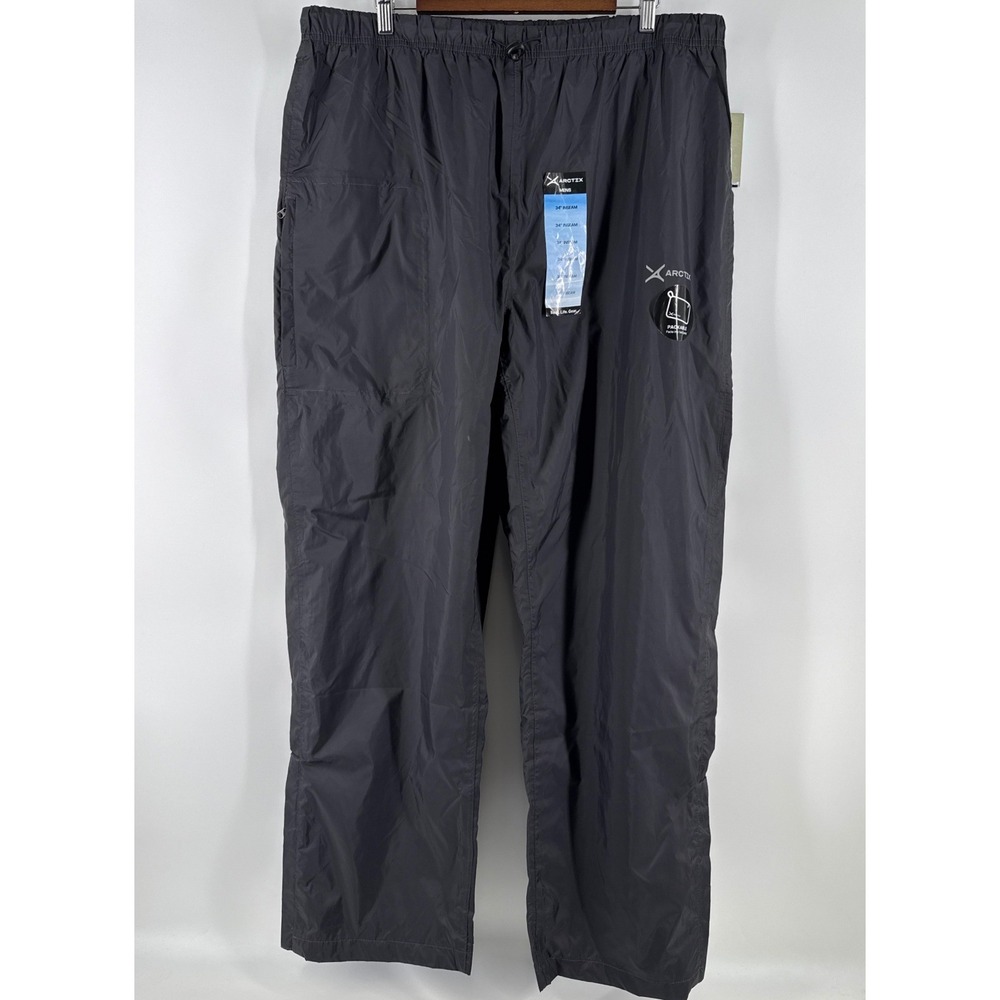Arctix Mens Storm Rain Pants Charcoal XL 34L Water Repellent Packable 91775 NEW
